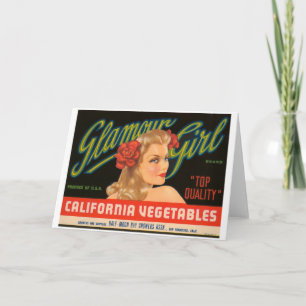 Tarjeta Aviso de cosecha de verduras de California Chica d