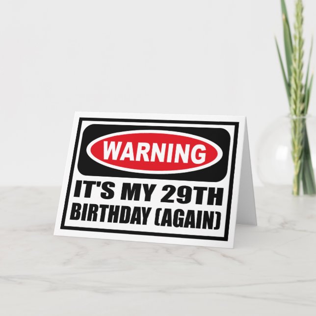Tarjeta Aviso: ES MI VEINTIMÉMETRO CUMPLEAÑOS (DE NUEVO) E (Anverso)