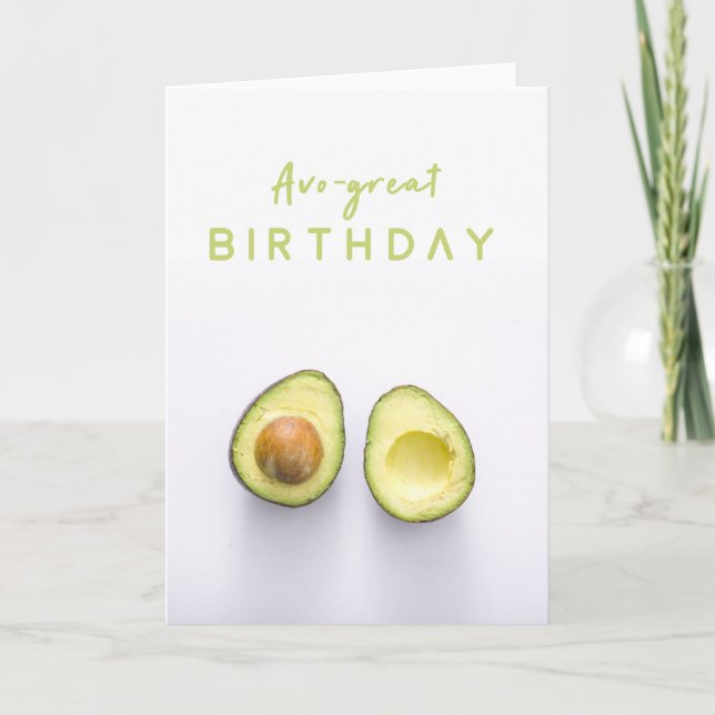 Tarjeta Avo Cumpleaños Genial | Aguacate Moderno Chiste Di (Anverso)