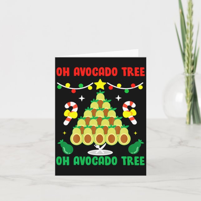 Tarjeta Avocado Tree Funny Food Vegan Christmas Gift  (Anverso)