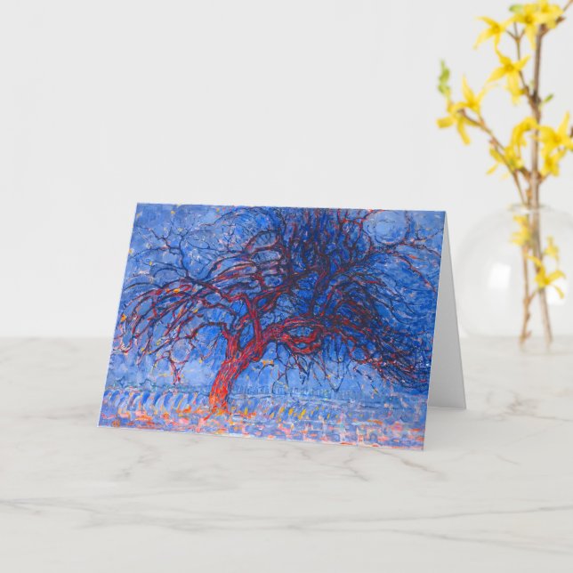 Tarjeta Avond (Noche): El Árbol Rojo - Piet Mondrian - (flor amarilla)