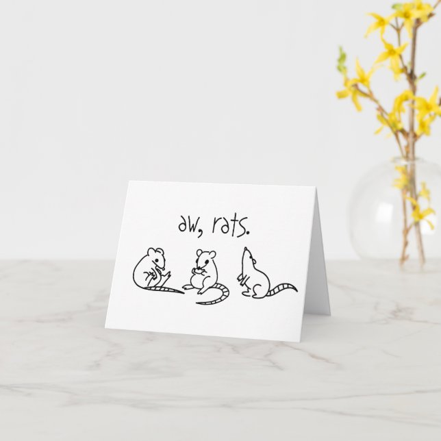 Tarjeta Aw, Ratas - Cumpleaños tardío (flor amarilla)