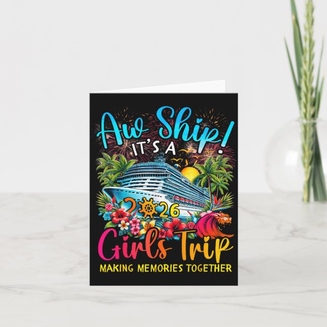 Tarjeta Aw Ship It's A Girls Trip 2026 Girl Cruise Vacatio (Anverso)