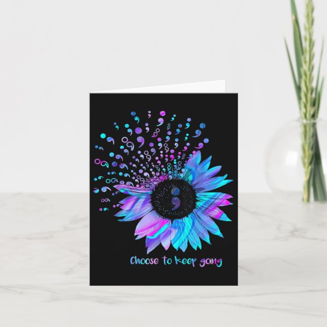 Tarjeta Awaren de prevención del suicidio con floral de gi (Anverso)