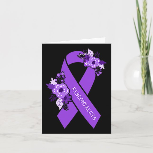 Tarjeta Awareness Support Purple Ribbon Pocket Size (Anverso)