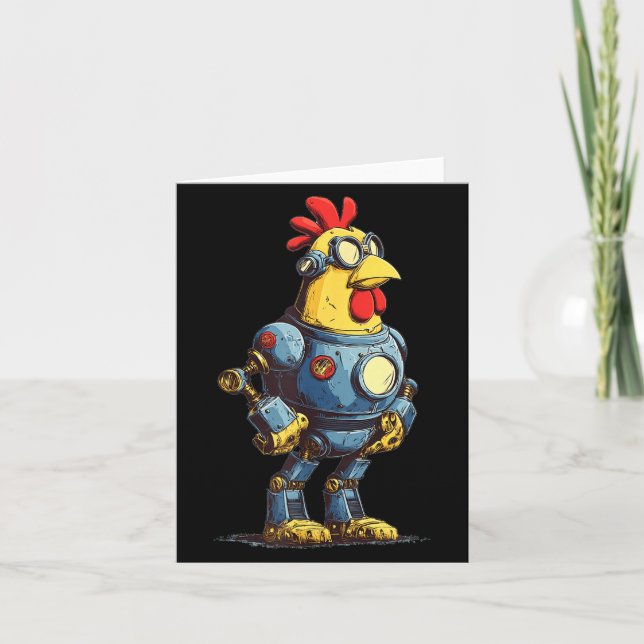 Tarjeta Awesome Chicken Robot For Future Animals Lovers  (Anverso)