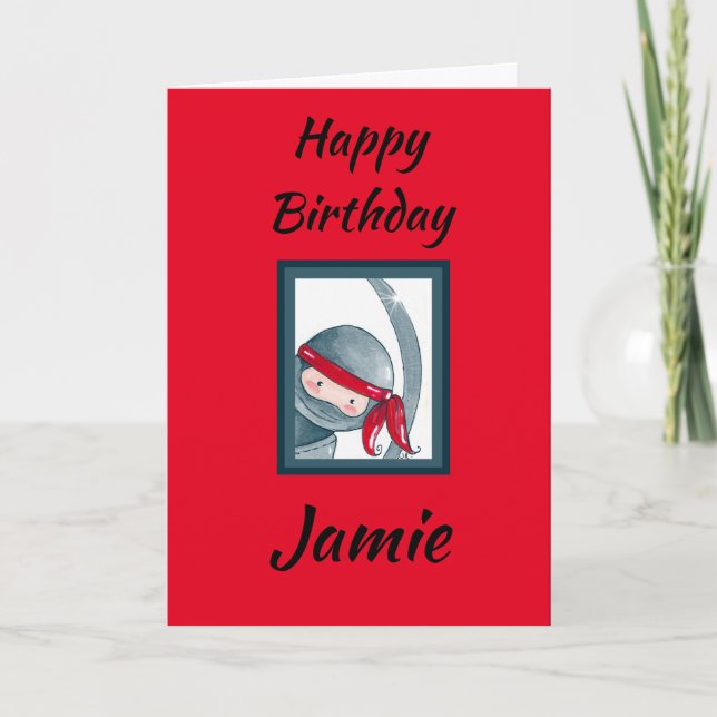 Tarjeta Awesome Cute Ninja (Anverso)