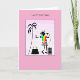 Tarjeta Awesome Lady DJ Music Star Birday