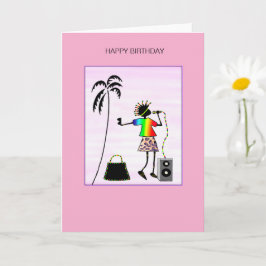 Tarjeta Awesome Lady DJ Music Star Birday