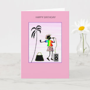 Tarjeta Awesome Lady DJ Music Star Birday