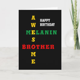 Tarjeta Awesome Melanin Brother Happy Birday
