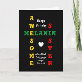 Tarjeta Awesome Melanin Sister Christian Happy Birday