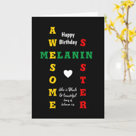 Tarjeta Awesome Melanin Sister Christian Happy Birday