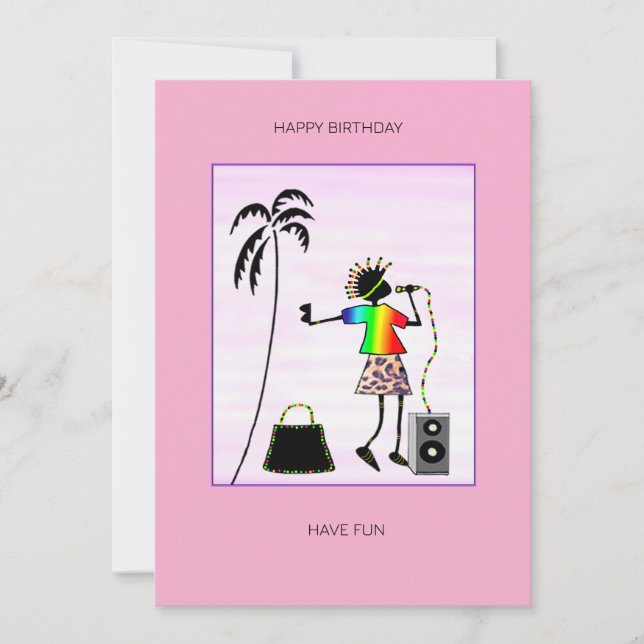 Tarjeta Awesome Music Star Birday (Anverso)