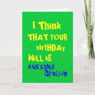 Tarjeta Awesome Opossum Birday