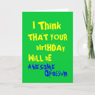 Tarjeta Awesome Opossum Birday