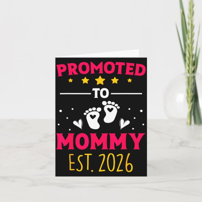 Tarjeta Awesome Promoted To Mommy 2026 Pregnancy Announcem (Anverso)
