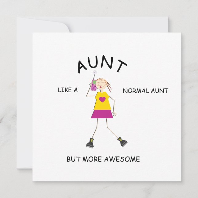 Tarjeta AWESOME, regalo de bienvenida para tía (Anverso)