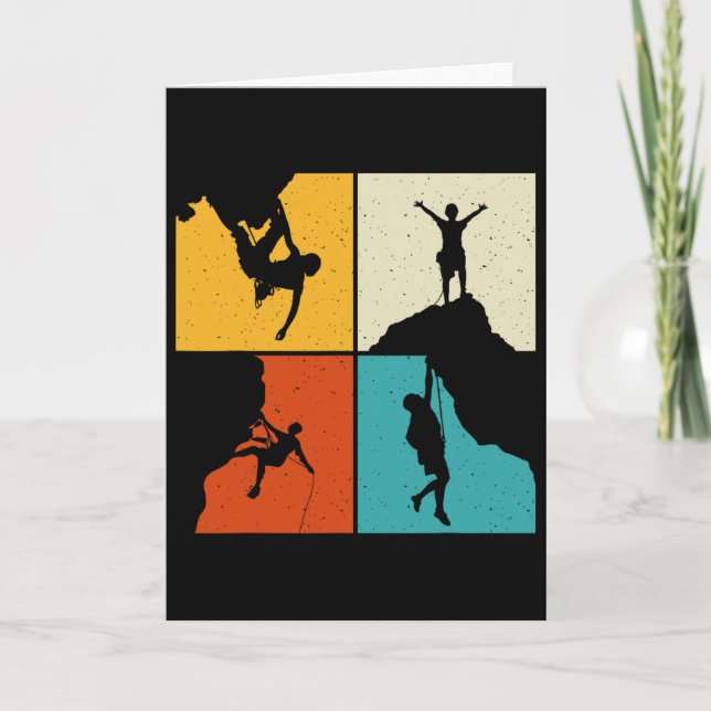 Tarjeta Awesome Rock Climbing Retro Mountain Climber Hiker (Anverso)