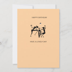 Tarjeta Awesome Silhouette Dancers Naranja Cumpleaños