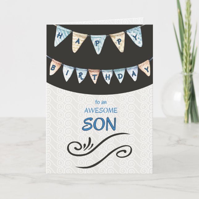 Tarjeta Awesome Son Happy Birday (Anverso)