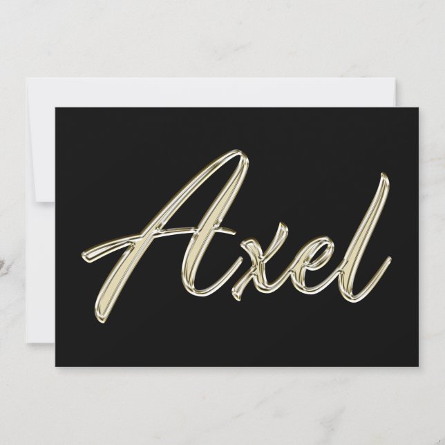 Tarjeta Axel Name white gold Handwriting Karte (Anverso)
