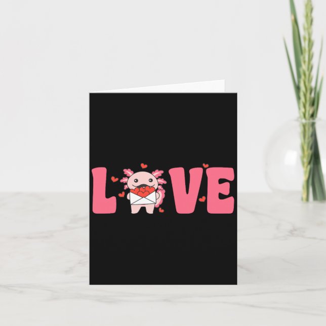Tarjeta Axolotl Animals With Hearts Love Premium Tri-blend (Anverso)