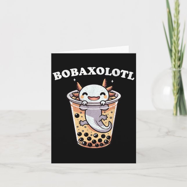 Tarjeta Axolotl Boba Tea Bubble Tea Tea Tea Tea Anime Axol (Anverso)