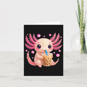 Tarjeta Axolotl Bubble Bo Tea Anime Cute Kawaii Chicas ado