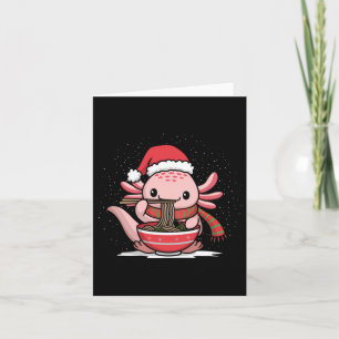 Tarjeta Axolotl Comer a Navidades de Ramen Pajama Animal J