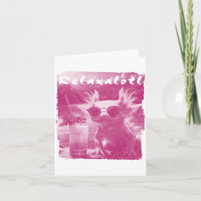 Tarjeta Axolotl De Relaxalotl Rosa (Anverso)