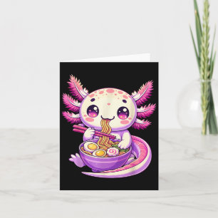 Tarjeta Axolotl divertido fideo anime kawaii axolotl comie