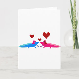 Tarjeta Axolotl en amor
