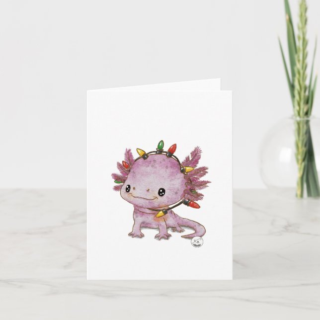 Tarjeta Axolotl festivo (Anverso)