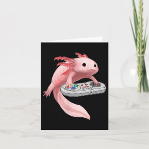 Tarjeta Axolotl Fish Jugando Videojuego White-axolotl Liza