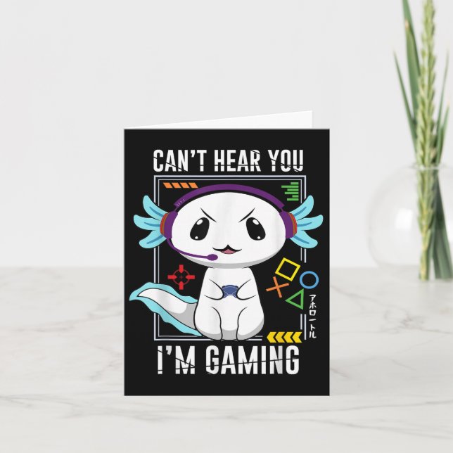 Tarjeta Axolotl Gaming Salamander Como Gamer (Anverso)