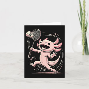 Tarjeta Axolotl Jugando Transbordador de Badminton Player 
