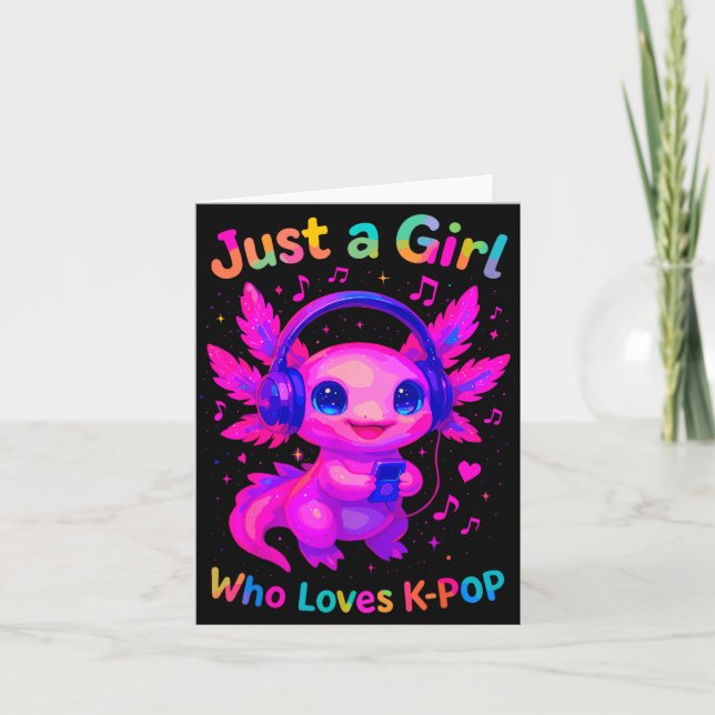 Tarjeta Axolotl Just A Girl Who Loves K-p  (Anverso)