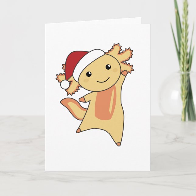 Tarjeta Axolotl Merry Christmas Winter Animals Axolotls (Anverso)
