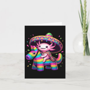 Tarjeta Axolotl Riding Pinata Cinco De Mayo Sombrero Ponch