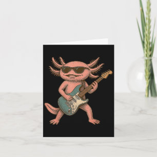 Tarjeta Axolotl Tocando Guitarra Rock And Roll Regalo Homb