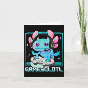 Tarjeta Axolotl Video Gamer Kawaii Pastel Gótico Cute Anim