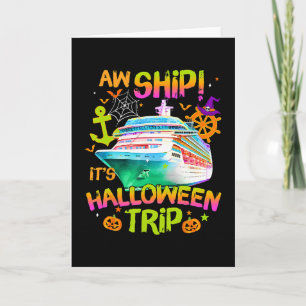 Tarjeta ¡Ay barco! Es un crucero de Halloween Viaje de Hal