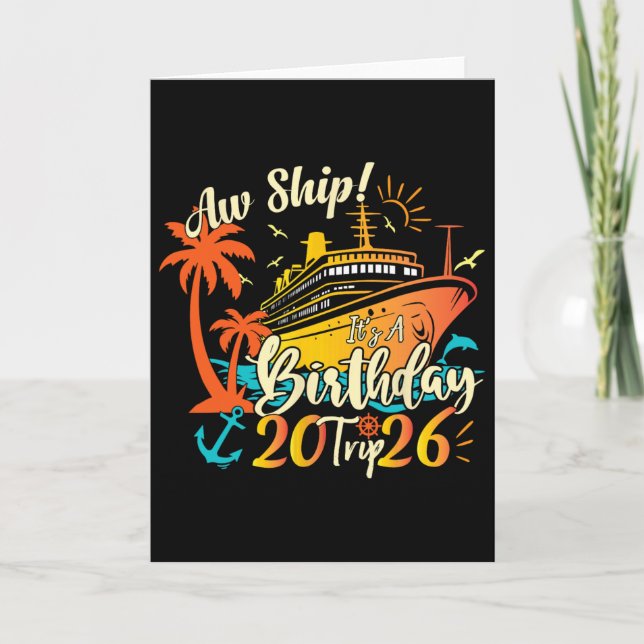 Tarjeta Ay Barco Es Un Viaje De Cumpleaños 2026 Cumpleaños (Anverso)