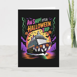 Tarjeta Ay Barco Es Un Viaje De Halloween Divertido Crucer