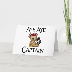 Tarjeta Aye Aye pirata Notecard del oso del capitán