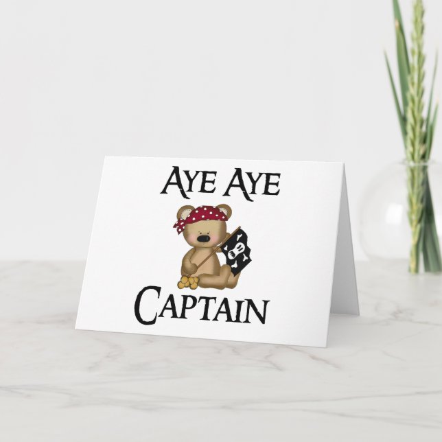 Tarjeta Aye Aye pirata Notecard del oso del capitán (Anverso)
