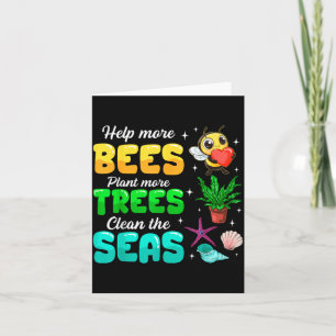 Tarjeta Ayuda a Más Abejas a Plantar Más Árboles Limpiar L