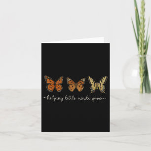 Tarjeta Ayudando a las mentes pequeñas a crecer mariposa p