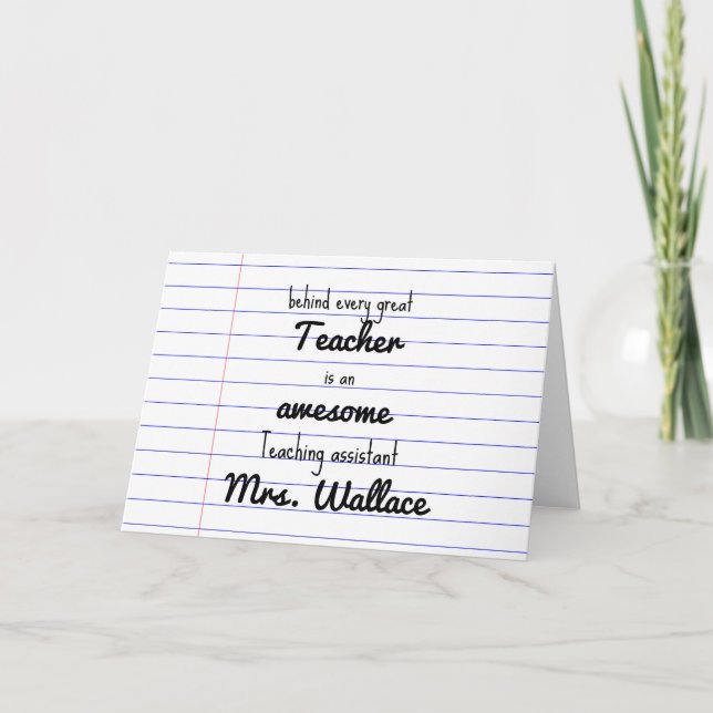 Tarjeta ayudante de profesor de bolsos de tacón TA (Anverso)